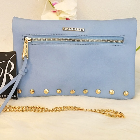 RAMPAGE BLUE FAUX LEATHER CROSSBODY BAG - Picture 7 of 8